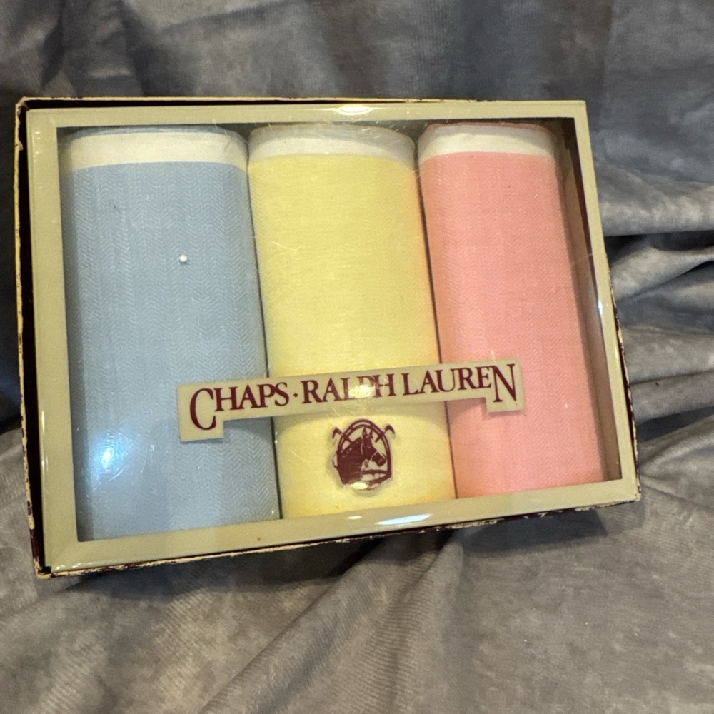 Chaps Ralph Lauren Handkerchief‎ Set - Blue, Yellow, Pink